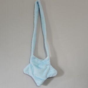 Light Blue Star-Shaped Plush Bag